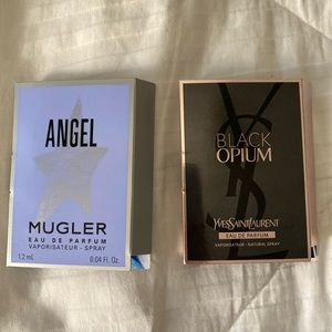 YSL - black opium and MUGLER - Angel eau de parfum duo perfume sample set